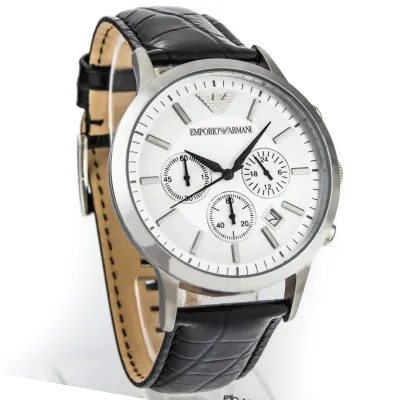 Emporio Armani Classic Chronograph Silver Dial Men's Watch 